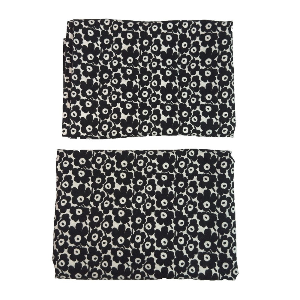 Marimekko Pillowcase Set Unikko KING Black White Floral Cotton